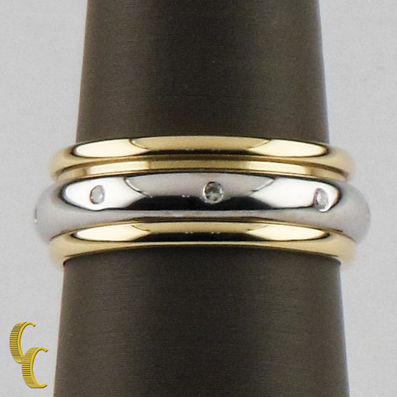 18K Yellow and White Gold MC Paris Spinner Ring w… - image 1