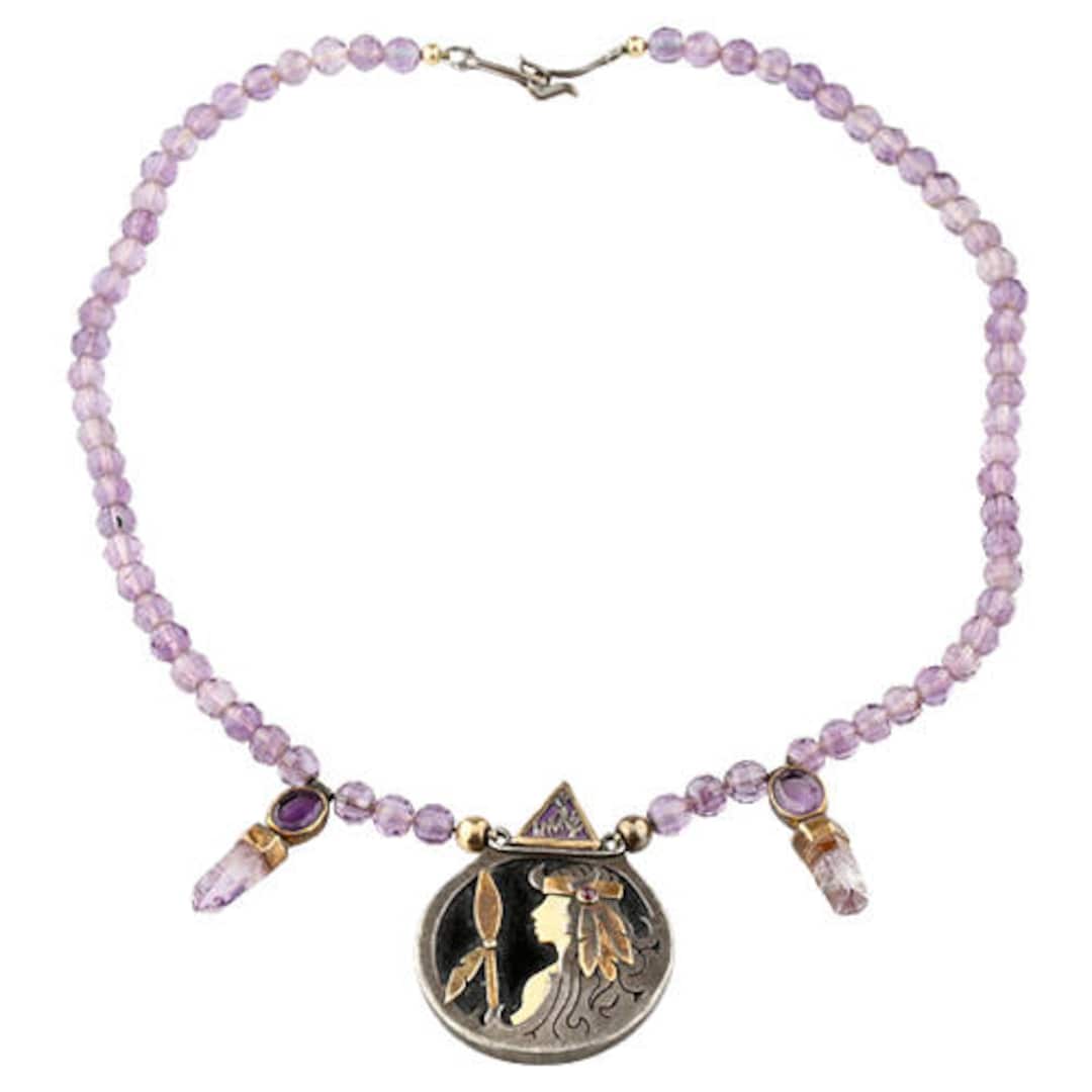 Heyoka Merrifield White Buffalo Woman Bead Necklace Heyoehkoh Handmade