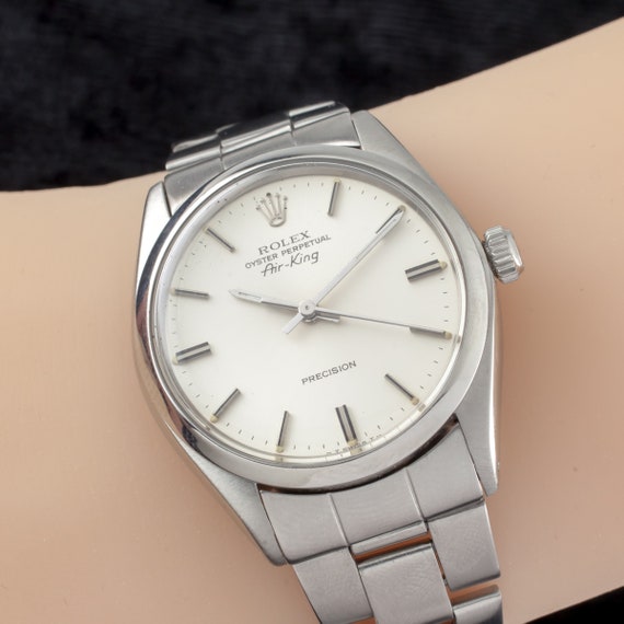 Vintage 1979 Rolex Acero Inoxidable Automatico Hombres Reloj Oyster Perpetual Air King Ref. 5500 Etsy Espana