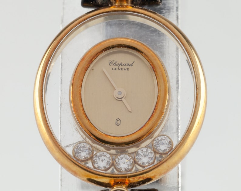 Chopard 18k Yellow Gold Happy Diamonds (5+2 Floating Diamonds) Watch ...