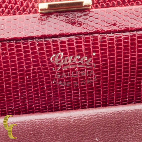 Vintage Gucci Galleria Lizard Purse Solid 18k Yel… - image 5