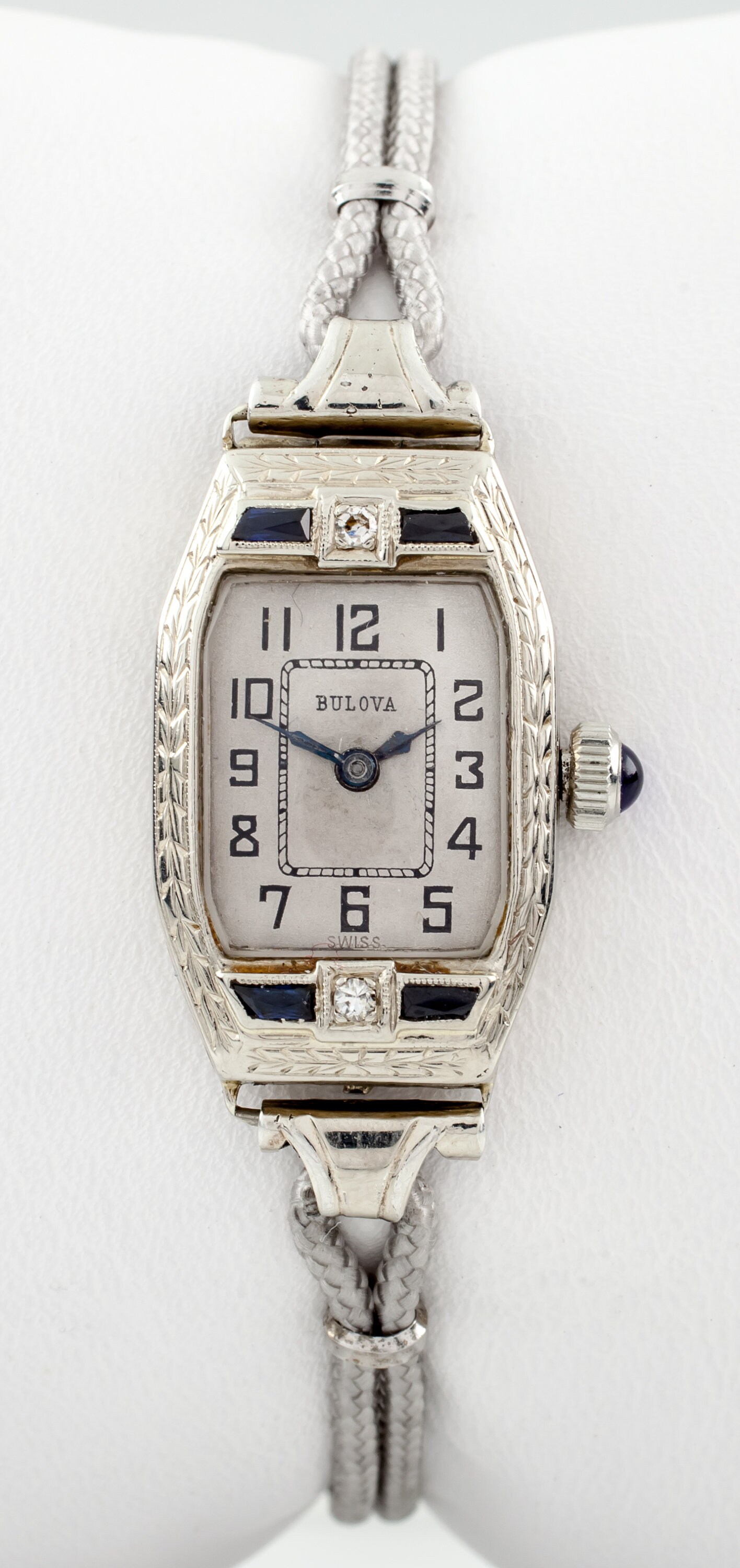 Beautiful white gold vintage Bulova 14K White Gold and Diamond Vintage Watch by Bulova | Sarah  main image 2