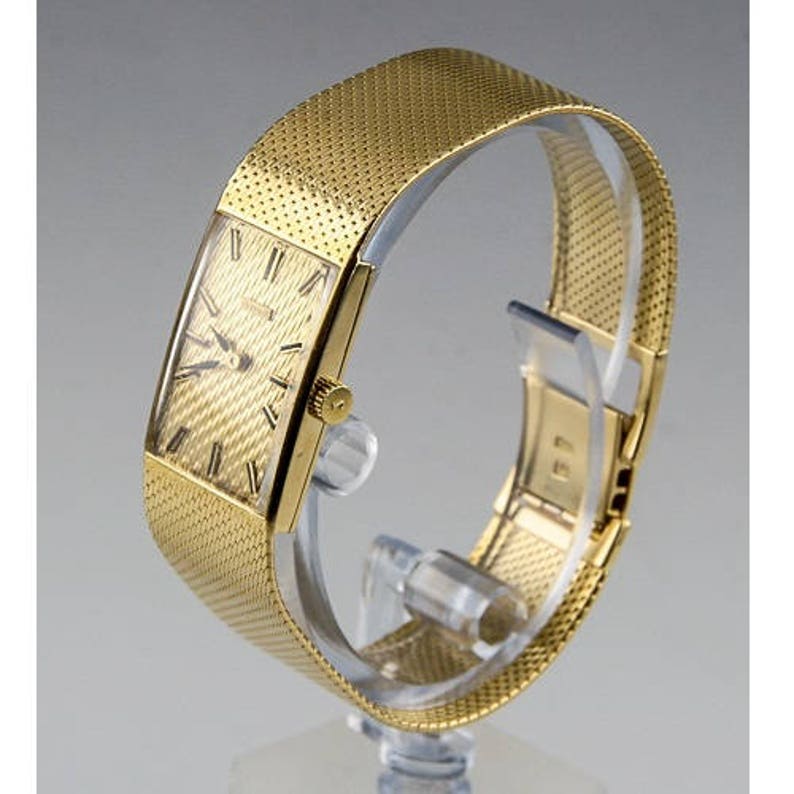 Women's Juvenia 18K Yellow Gold Square Hand-winding Watch - Etsy