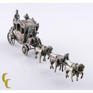 Silver925 ビンテージ ミニチュア 小物 馬車 ヨーロッパ Silver925