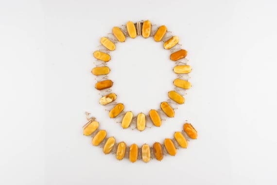 Vintage 14k Yellow Gold Butter Scotch Natural Ambe