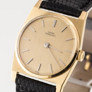 Girard Perregaux Women&#39;s 18k Yellow Gold Hand-Winding Watch Leather Band 8592V