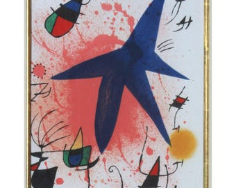 Mourlot Lithographie “L'Etoile Bleu” mit Holzrahmen, nicht signiert