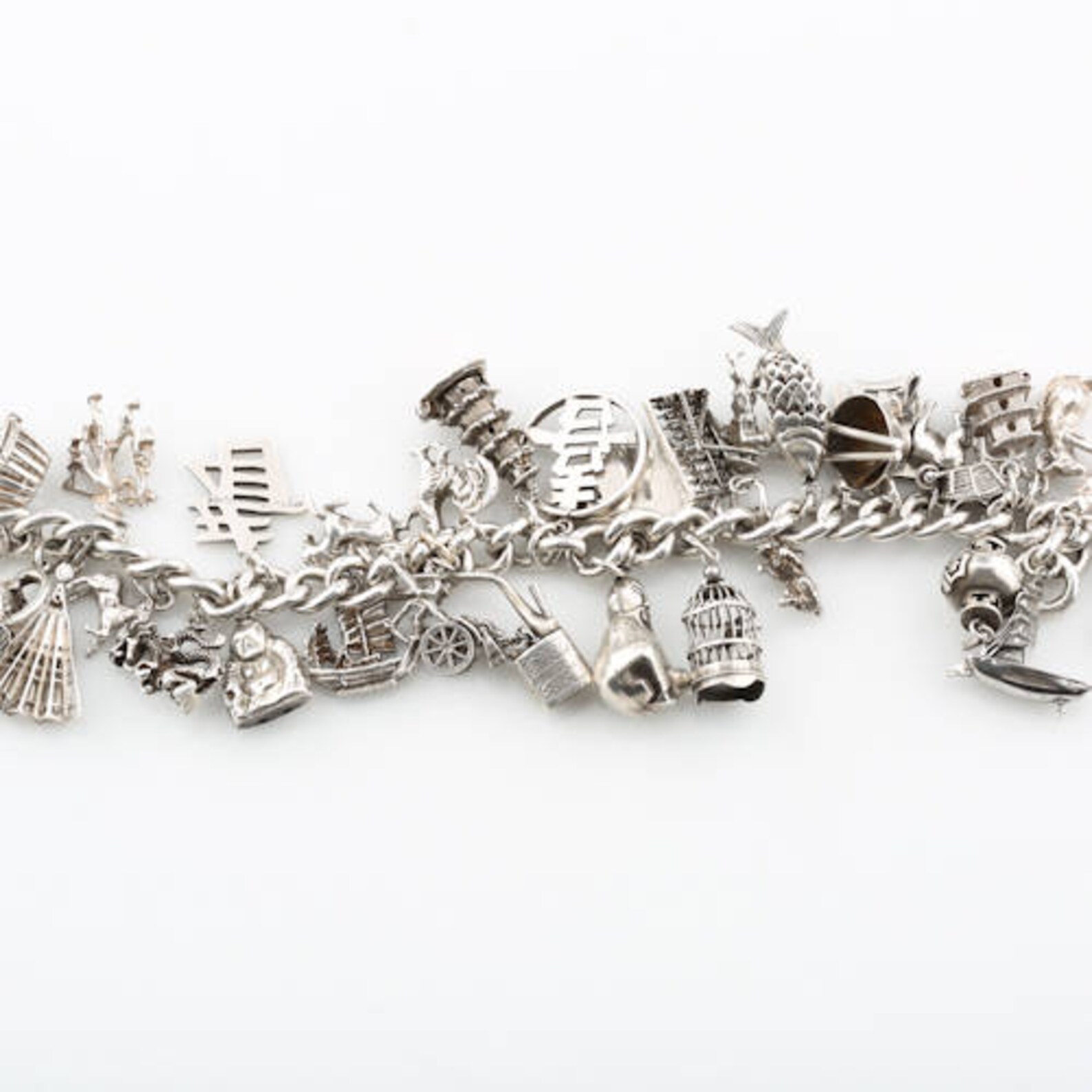 Sterling Silver Chinese New Year Charm Bracelet W/ 32 Total Charms Etsy