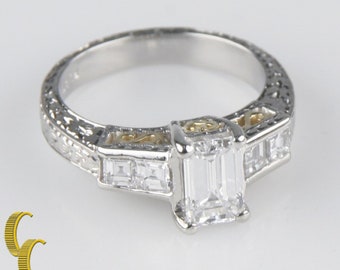 1.65 carat Emerald-Cut Diamond Platinum Engagement Ring Size 5.25 GIA certified
