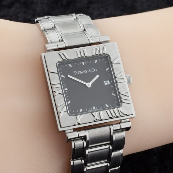Tiffany & Co. Atlas Quartz Square Watch Stainless Steel W  display picture 3