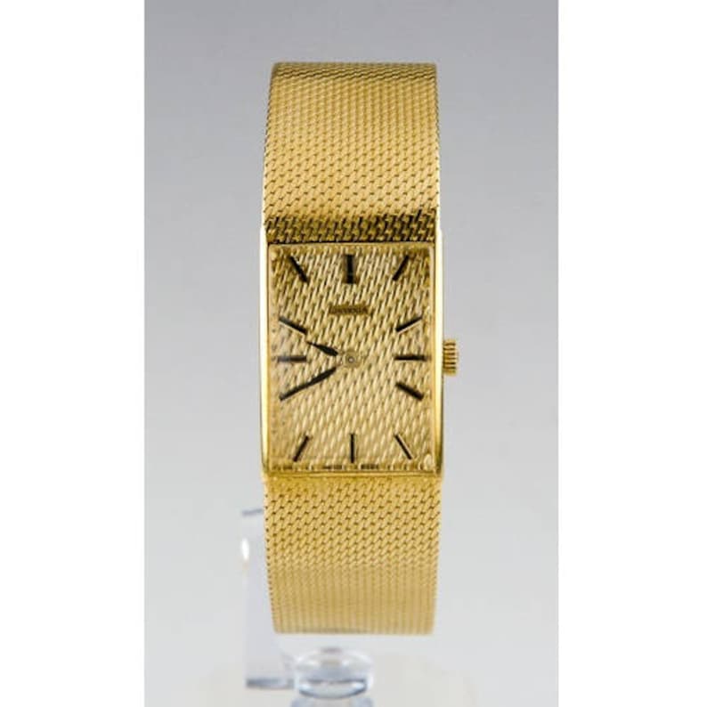 Women's Juvenia 18K Yellow Gold Square Handwinding Watch Etsy