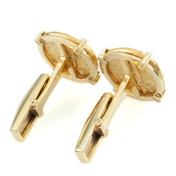 18k Yellow Gold Emis Cufflinks w/ Gold Ancient Co… - image 4