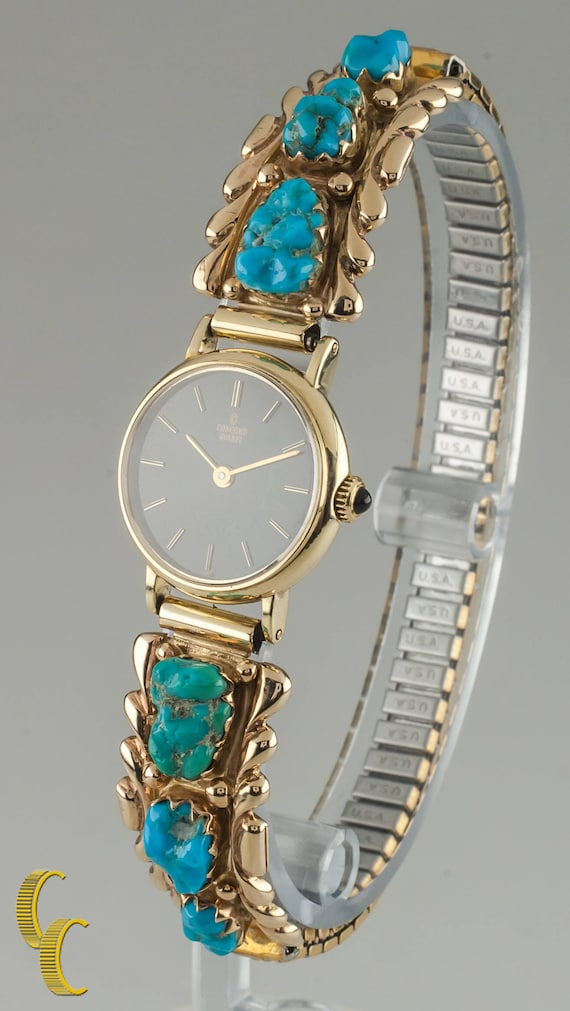 14k Yellow Gold Concord Quartz Watch w/ 14k Gold W