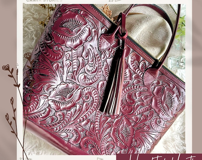 Handcrafted leather tote bag for women •   tote bag with zipper • Large tote women • shoulder bag • personalized gifts for her