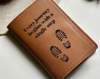 Engraved Leather Passport Cover: Personalized Engraved  Travel Wallet