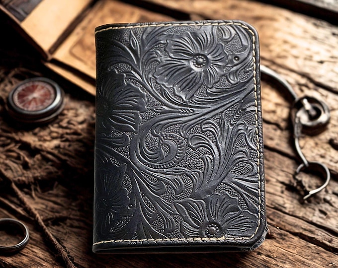 Tooled Leather Passport Cover: Handmade Travel Gift
