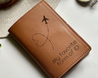 Engraved Leather Passport Cover: Personalized Boho Travel Wallet