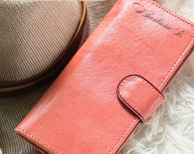 Cute leather wallets for women •  Sustainable leather wallet • personalized gifts for her