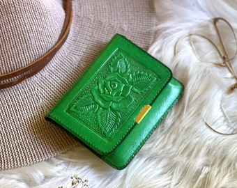 Slim Rose Leather Pocket  Wallet for women : Minimalist Slim Design