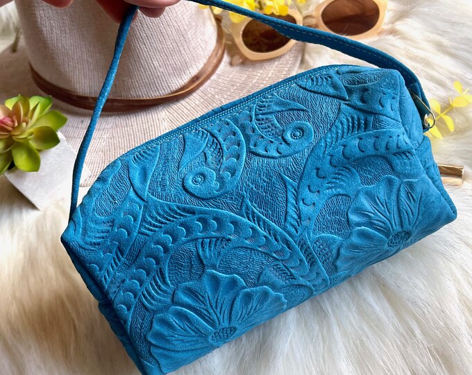 Bohemian makeup bag • leather toiletry bag • Cosmetic bag • Travel Bag • Gifts for her