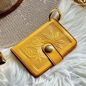 Handmade Leather Credit Card Holder for Women • Minimalist Personalized Wallet • Slim Leather Card Wallet • Gifts for Her