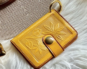 Handmade Leather Credit Card Holder for Women • Minimalist Personalized Wallet • Slim Leather Card Wallet • Gifts for Her