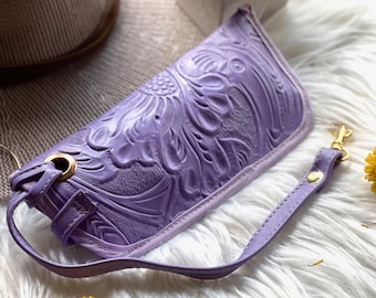 Tooled Leather Glasses Case: Handmade Soft Sunglasses Case