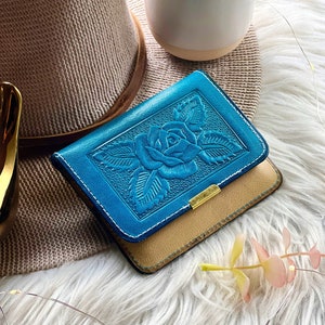 Billetera de bolsillo para mujer • billetera delicada para tarjetas de crédito • billetera para licencia de conducir • billetera pequeña