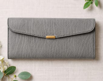 Slim Leather Wallet for Women • Handmade Sustainable Wallet, Personalized Gift