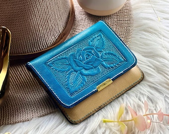 Small Cute Women's Leather Wallets for Cards and Cash • Personalized Gifts