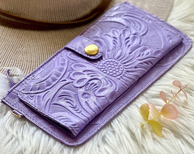 Embossed soft leather wallets for women • women wallets • zip wallet  • personalized gifts