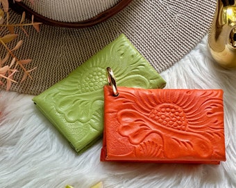 Handmade leather business card holder • card holder wallet • gift card holder • personalized gifts