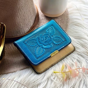 Small Cute Women's Leather Wallets for Cards and Cash • Personalized Gifts