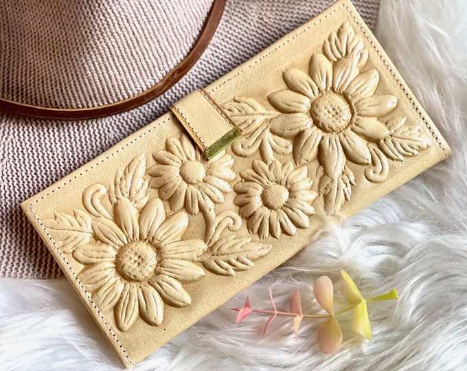 Authentic Leather wallets for women • Sunflowers gifts • women's wallets leather • Gifts for her