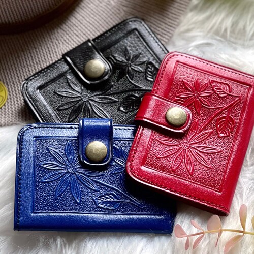 Handmade Leather Credit Card Holder Woman Card Holder Gifts Etsy