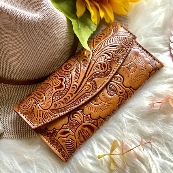 Boho Leather Women's Wallets • Engraved wallet  • gift for mom