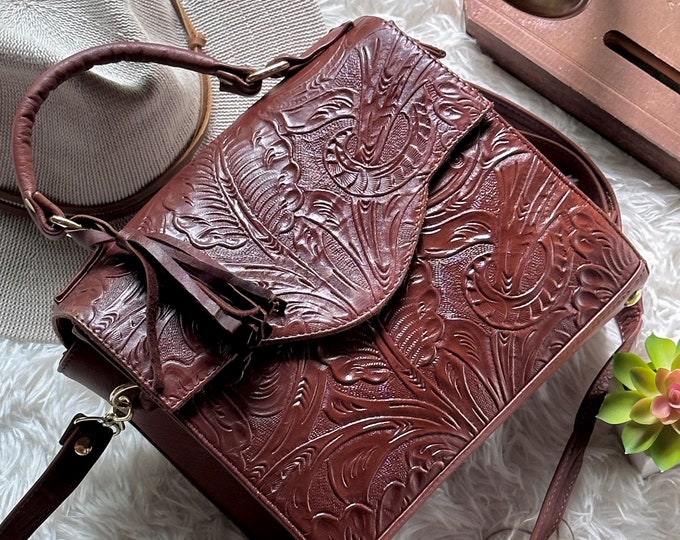 Vintage Style Leather Doctor Bag and Wallet Set • Personalized gifts for women