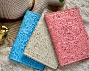 Tooled Leather Passport Cover • Passport Holder • Leather Gift for her