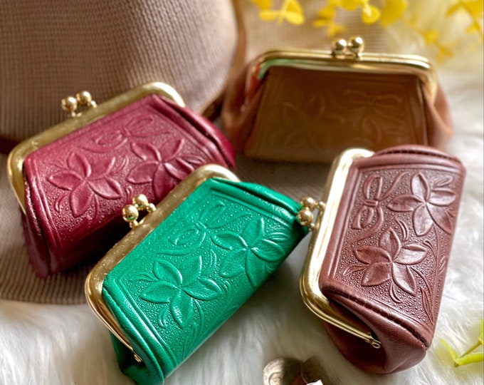 Kiss lock Frangipani Flower clasp coin purse-Plumeria flowers -Gifts for women