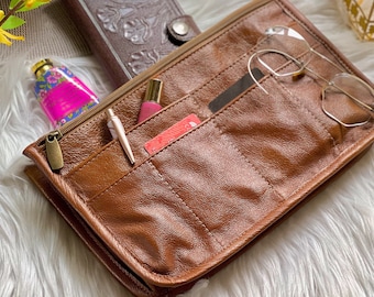 Leather bag organizer insert • women's purse organizer insert • tote bag insert • leather gifts for her