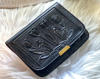 Cute embossed leather credit cards holders for women • small leather wallets • wallets women• personalized gifts