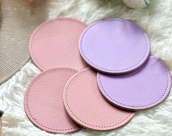 Cute leather coasters •  personalized leather coasters • leather coasters • personalized gifts for her  • coaster set
