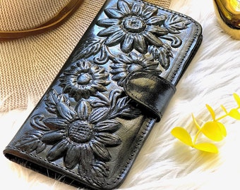 Sunflowers leather woman wallet • cute women wallet • ladies wallets • Flowers wallets • wallets for women • Sunflower Gifts