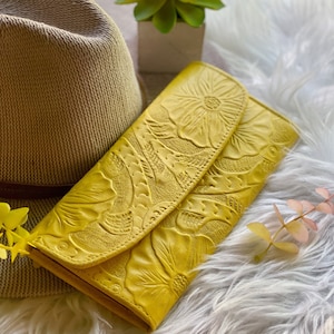 Handcrafted soft leather trifold wallets for women • cute leather wallets  • personalized gifts for her