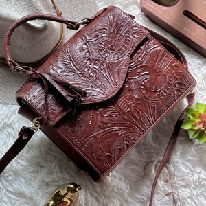 Vintage Style Leather Doctor Bag and Wallet Set • Personalized gifts for women