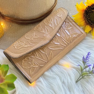 Portefeuille de style vintage Femmes • Portefeuille mignon • Portefeuille gravé • Portefeuille pour femmes • Cadeaux en cuir pour elle