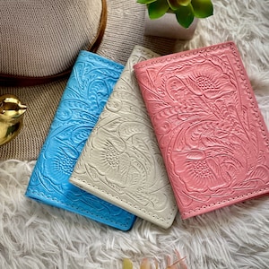 Tooled Leather Passport Cover • Passport Holder • Leather Gift for her