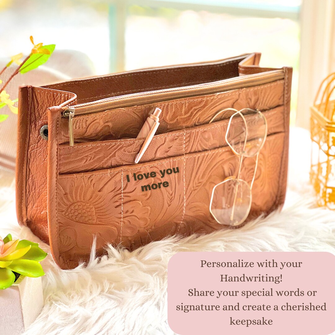 Embossed Leather Bag Organizer Insert Purse Organizer Insert Flowers Tote Bag Organizer Bag in Bag Organizer Insert Etsy
