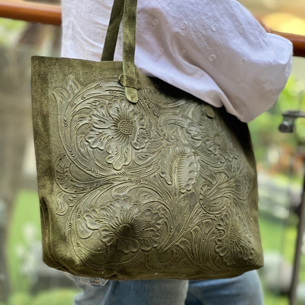 Leather Tote Bag Etsy