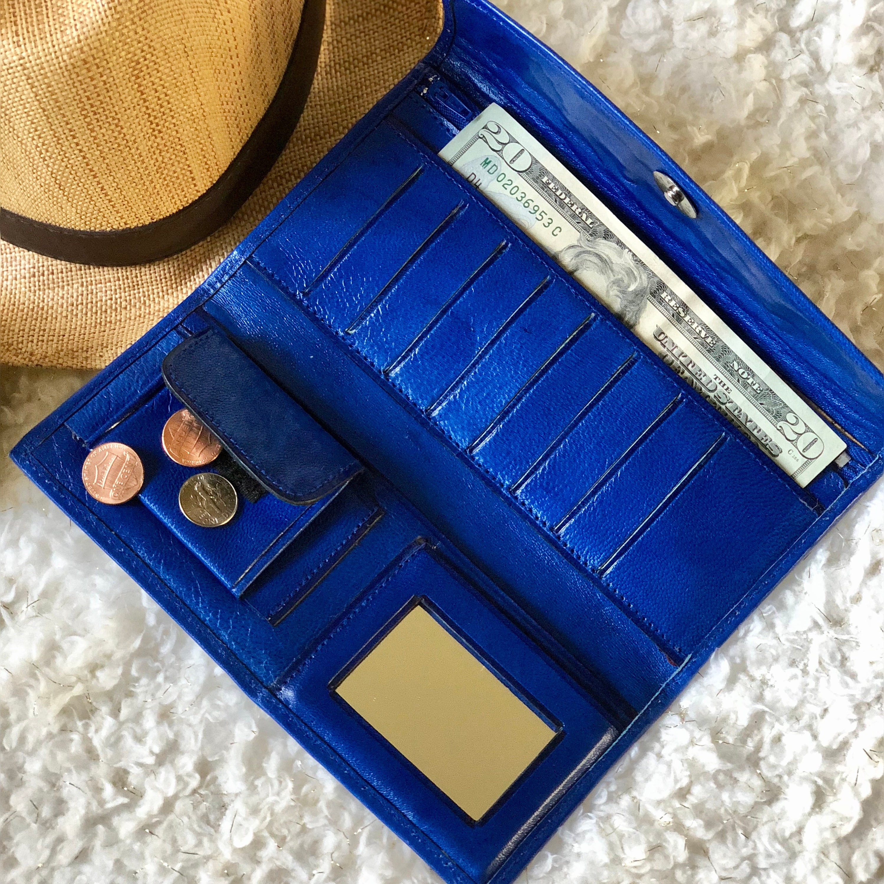 Blue*Woman Wallet*Leather wallet woman*Vintage Style*travel wallet